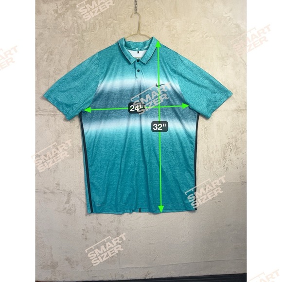 Nike Men's‎ XL Tiger Woods Polo Shirt Gray Blue TW Velocity Glow Stripe - Picture 5 of 8